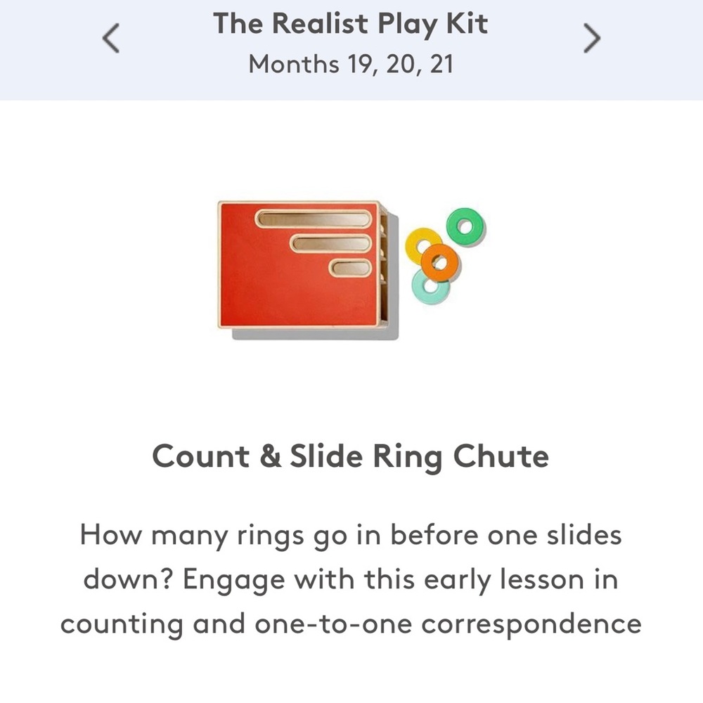Lovevery Count & Slide Ring Chute Montessori toy.
